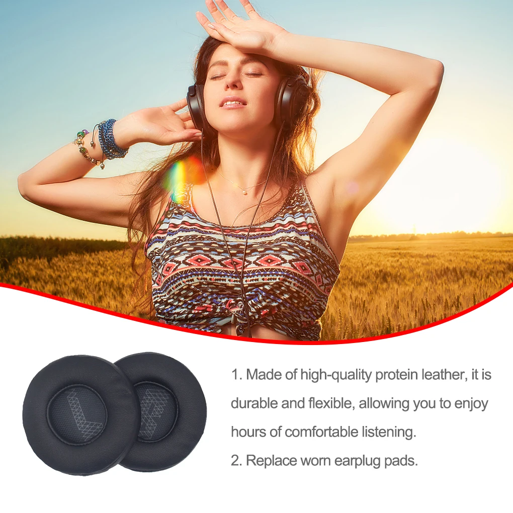 

2Pcs Ear Pads Soft Earmuffs Cushions Protector Fittings Accessories Universal Replacement for LIVE400BT LIVE 460NC