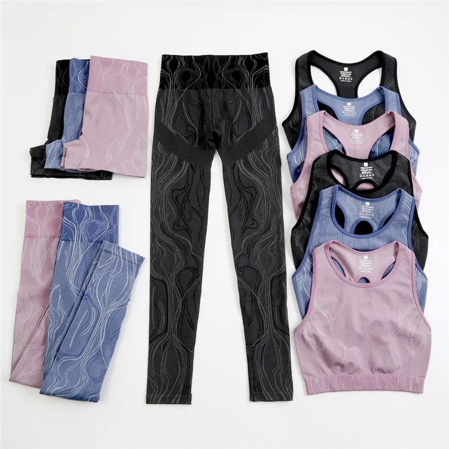 

2022 Seamless Gym Yoga Set Sportswear Lady Gym Sporty Set Woman Outfit Fitness Clothing Women Active Suits Free Shipping