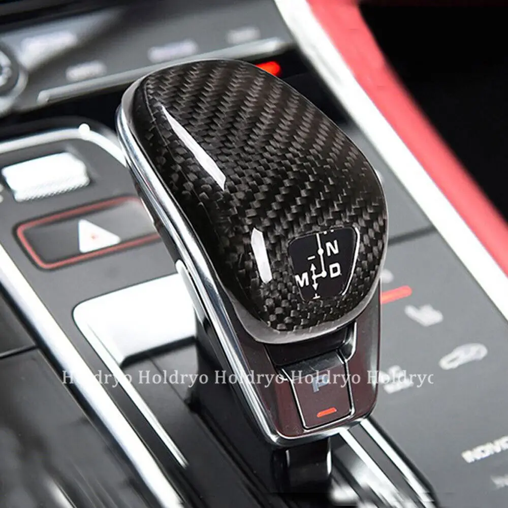 

3D Dry Carbon Fiber Car Gear Shift Knob Trim Cover for Porsche Panamera 17-20