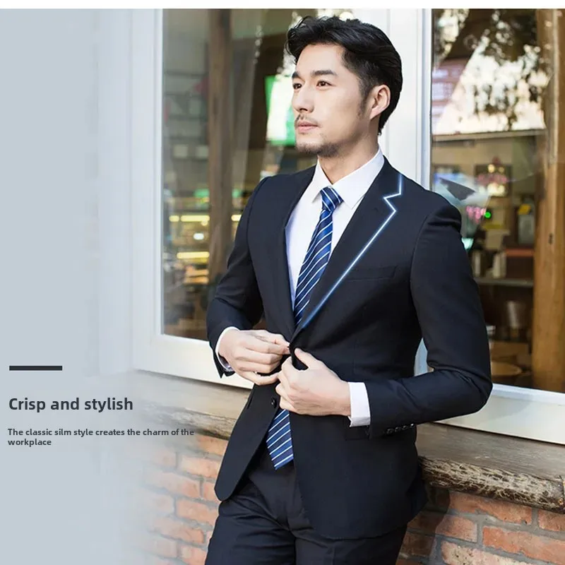 Мужской женский профессиональный костюм в Корейском стиле пиджак комплект из 2