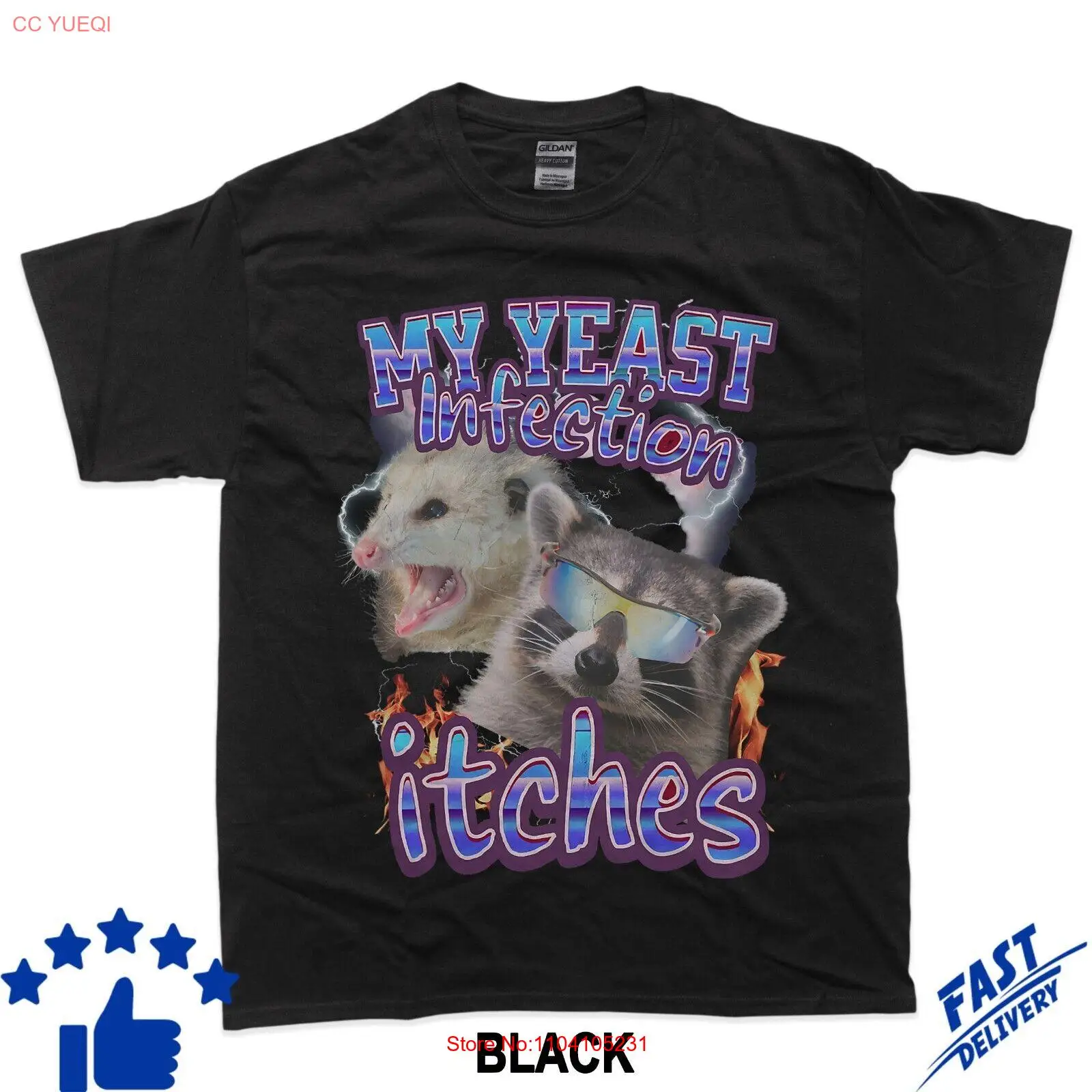 Футболка с забавным енотом моим дрожжевым инфектом зуда опоссумом