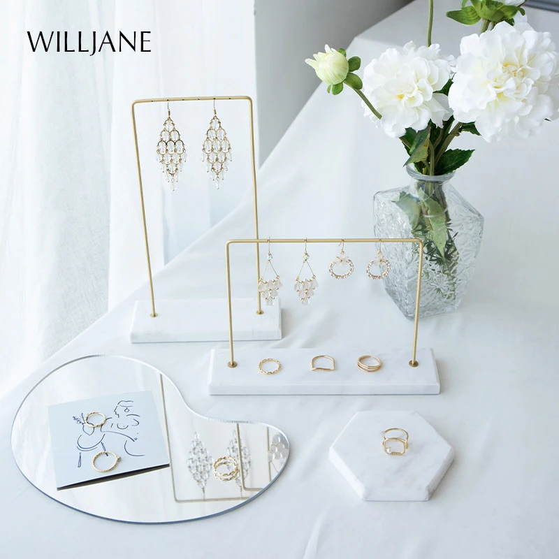 Metal Earrings Organizer Stand Frame Hook Jewelry Display Holder Necklace Chain Hanging Rack for women Bracelet Storage Showcase