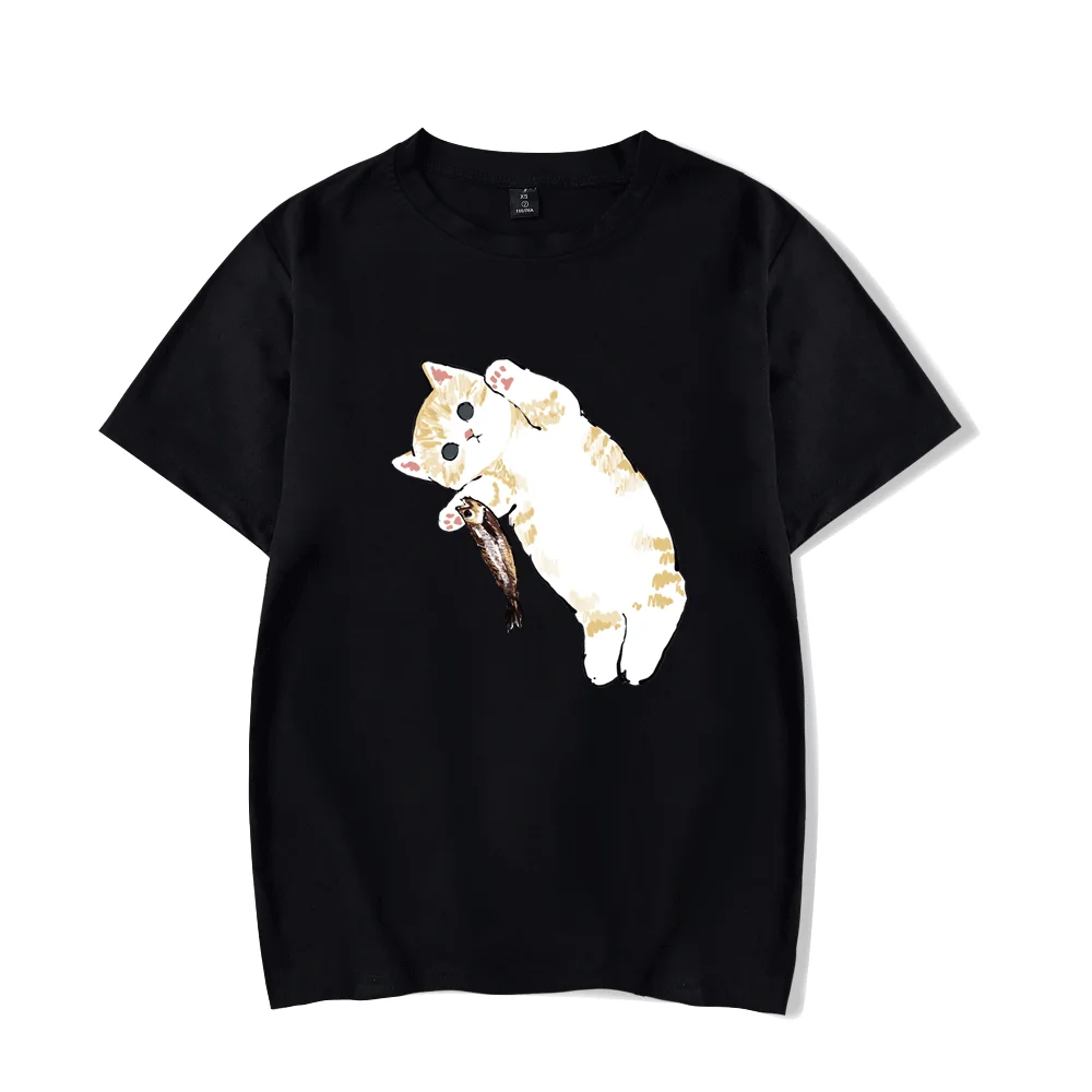 

2021 Mofu Sand Cat kawaii cat cute 2D Print Women/Men Clothes Hot Sale Tops Short Sleeve 6