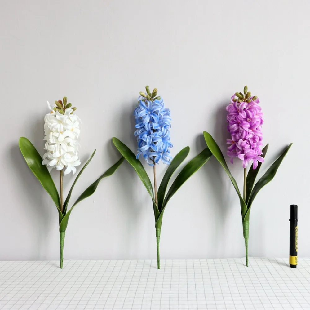 Decoration Home Garden Decor Wedding Photography Prop Artificial Flower 3D Printing Feel Green Plant Hyacinth Flowers