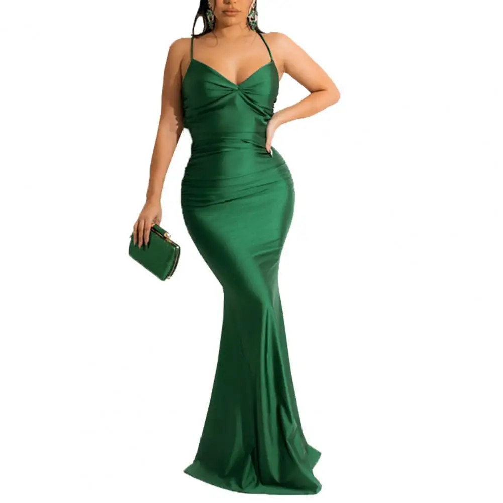 

Floor-Length Comfortable Body-Shaping Sling Club Long Dress vacation