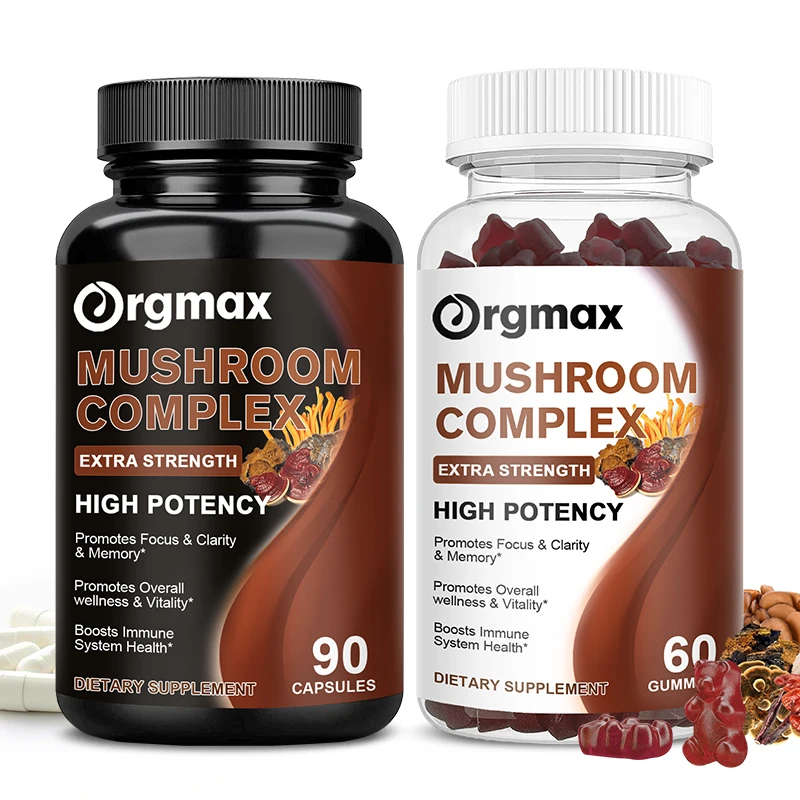 

Orgmax Mushroom Complex Capsule Energy Immune Health Support Promote Metabolism Fatigue Relief Antioxidant Boost Muscle Recovery