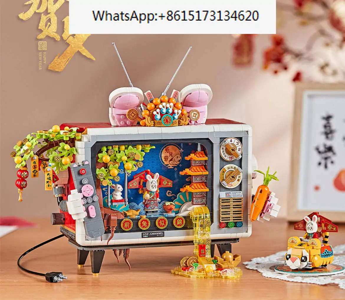 

2141pcs LOZ mini Blocks Kids Building Toys Rabbit TV Puzzle Television New Year Gift Home Decor 1073 no original box