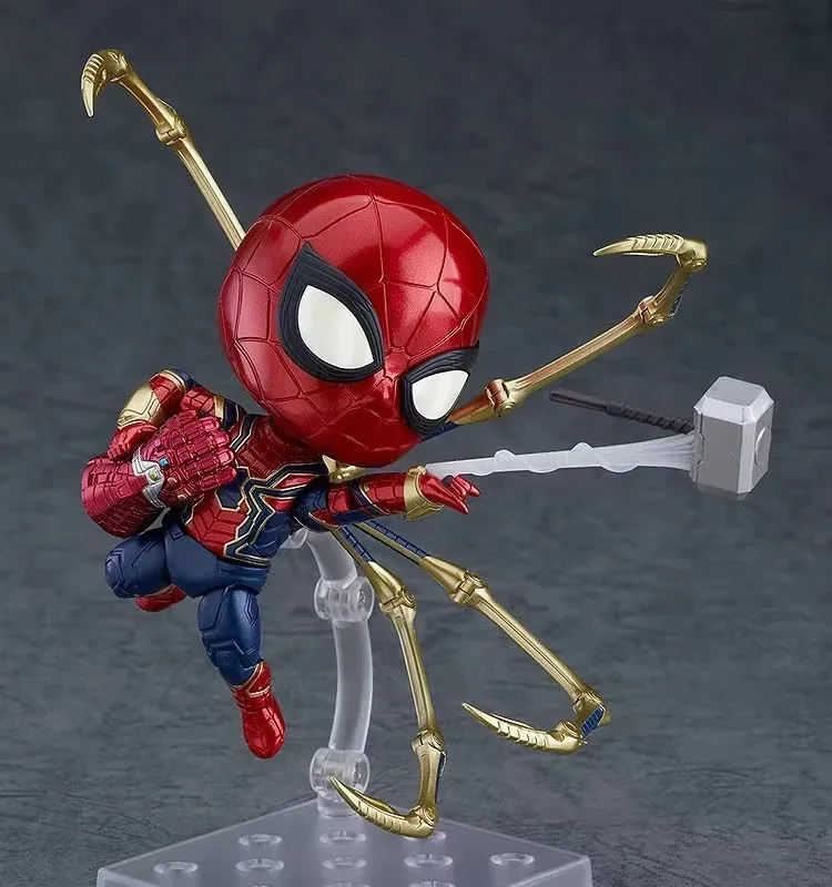 

Marvel Spiderman Avengers Infinity War Iron Spiderman Infinity Gauntlet Thor hammer BJD Super Hero Cute Figure Model Toys
