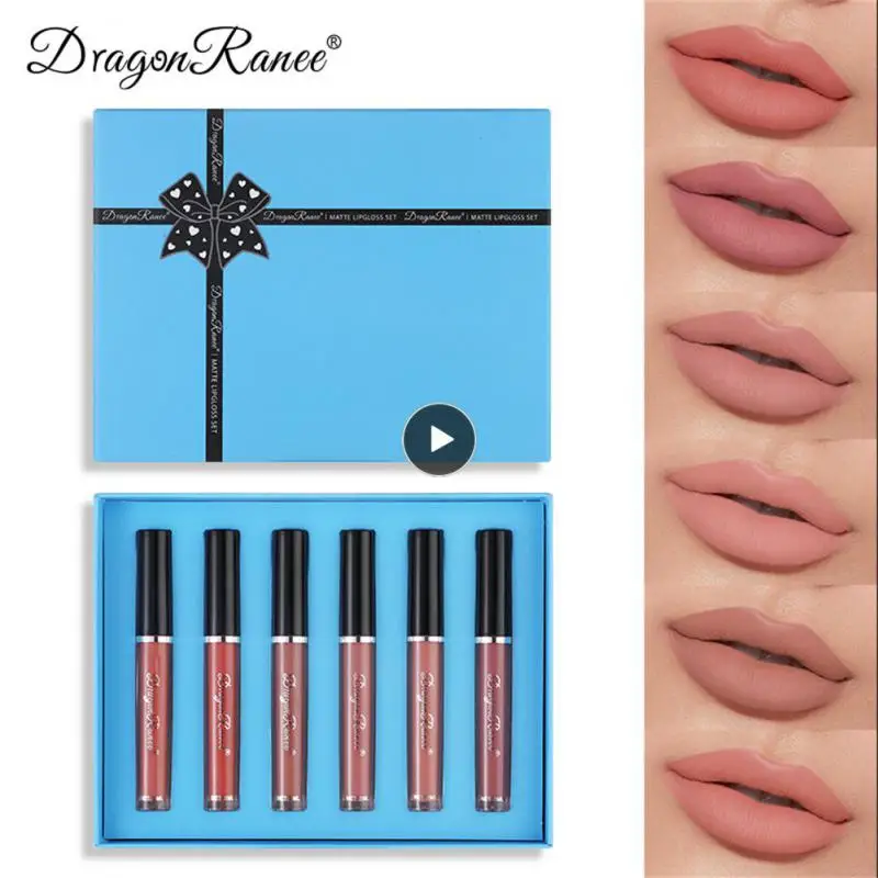 

Водостойкий женский блеск для губ и сухой бархатный блеск для губ, зеркальный блеск для губ, матовая помада, несколько цветов