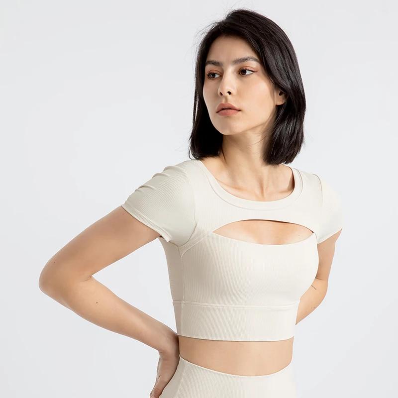 Fitness Crop Wear High Impact Workout Seamless Gym Tank Tops Set Womens Yoga Sports Bras