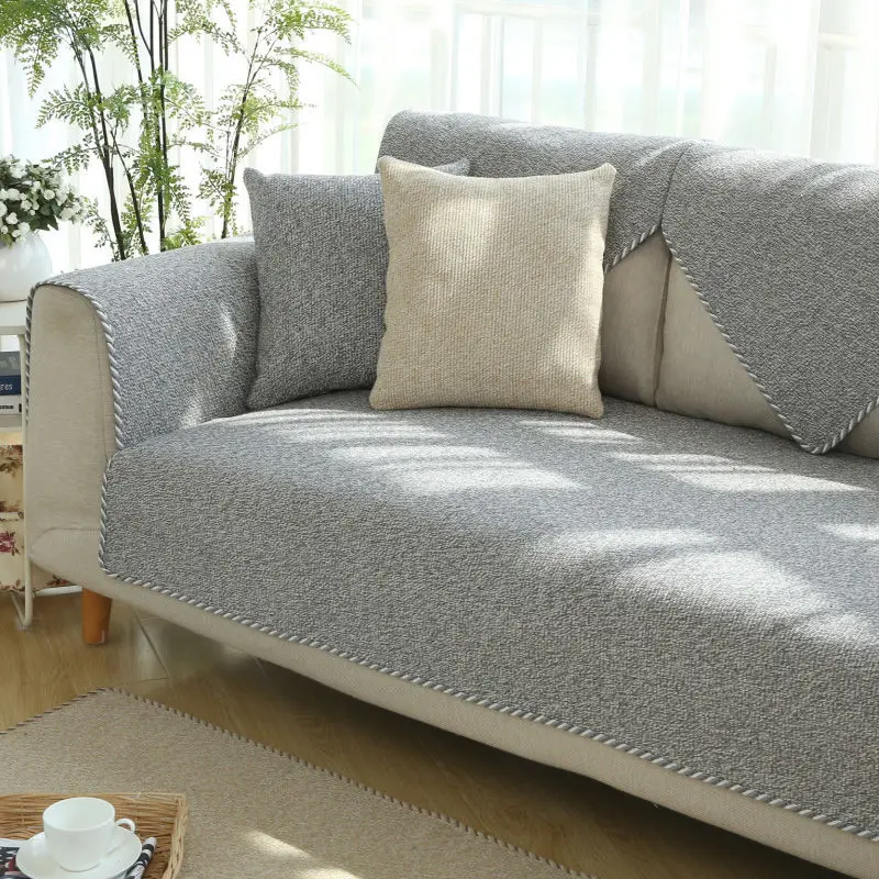 

Four seasons universal solid color sofa cover 2022 new cotton sofa cover