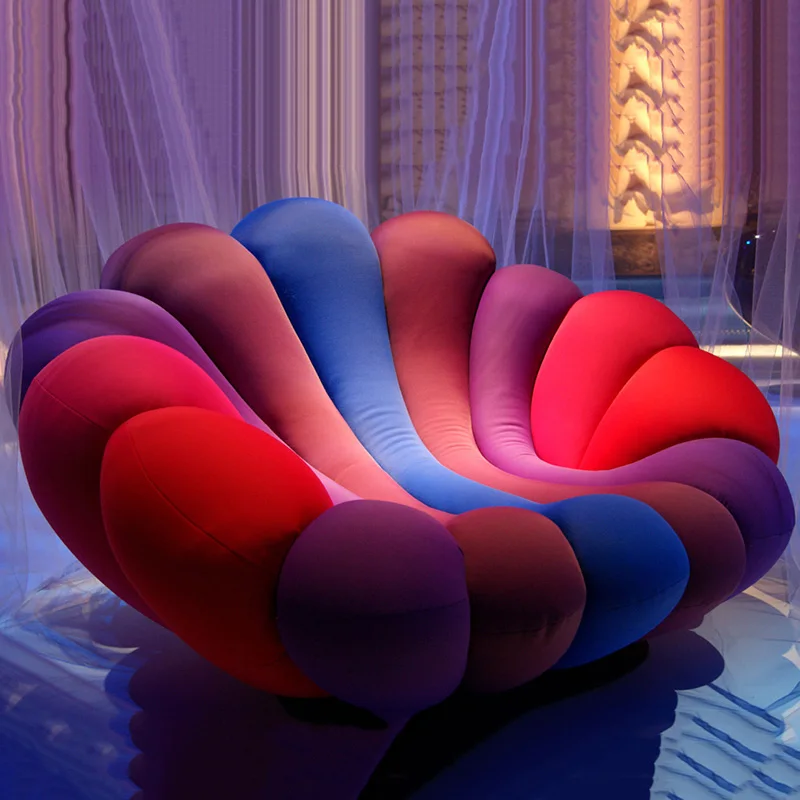 

European style new art color leisure creative sea anemone chair hotel model room petal chair