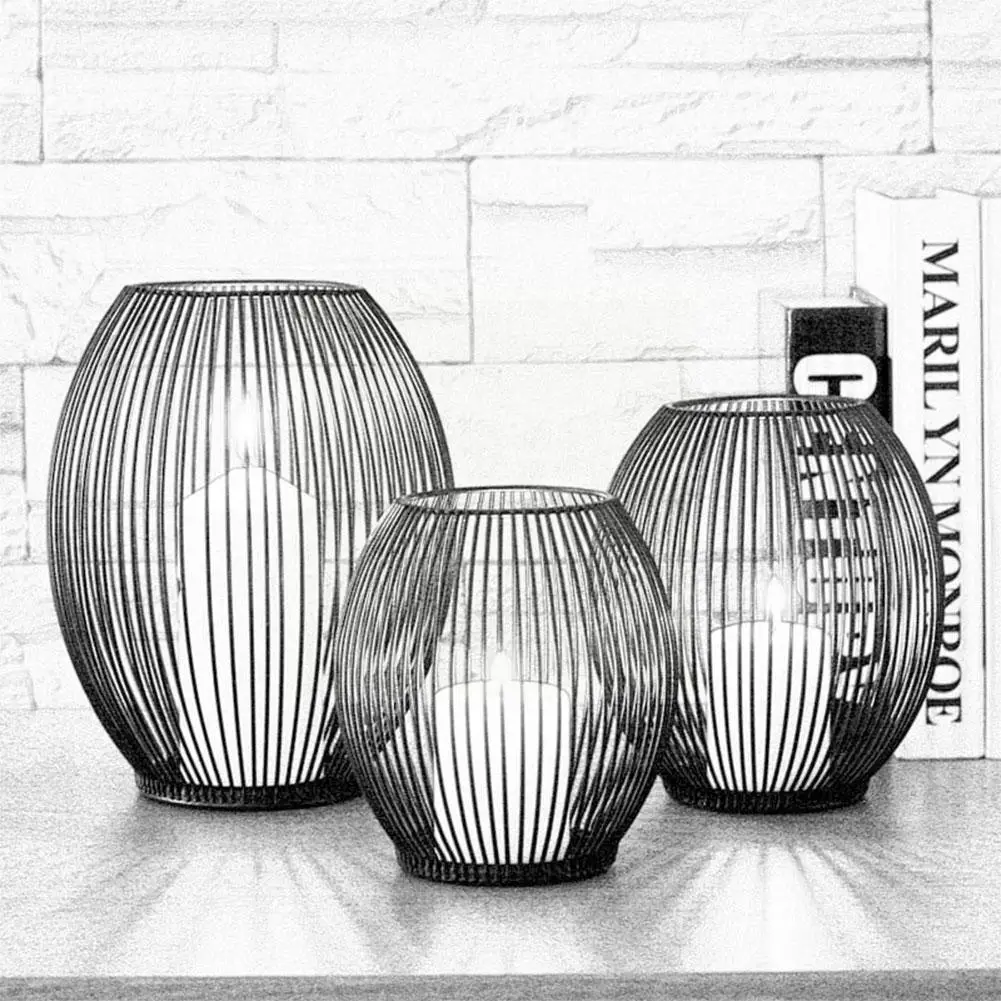 

Vintage Iron Candle Holders Creative Wedding Candle Dinner Holder Home Decor Party Ornaments For Candlelight Lantern Candle L4U2