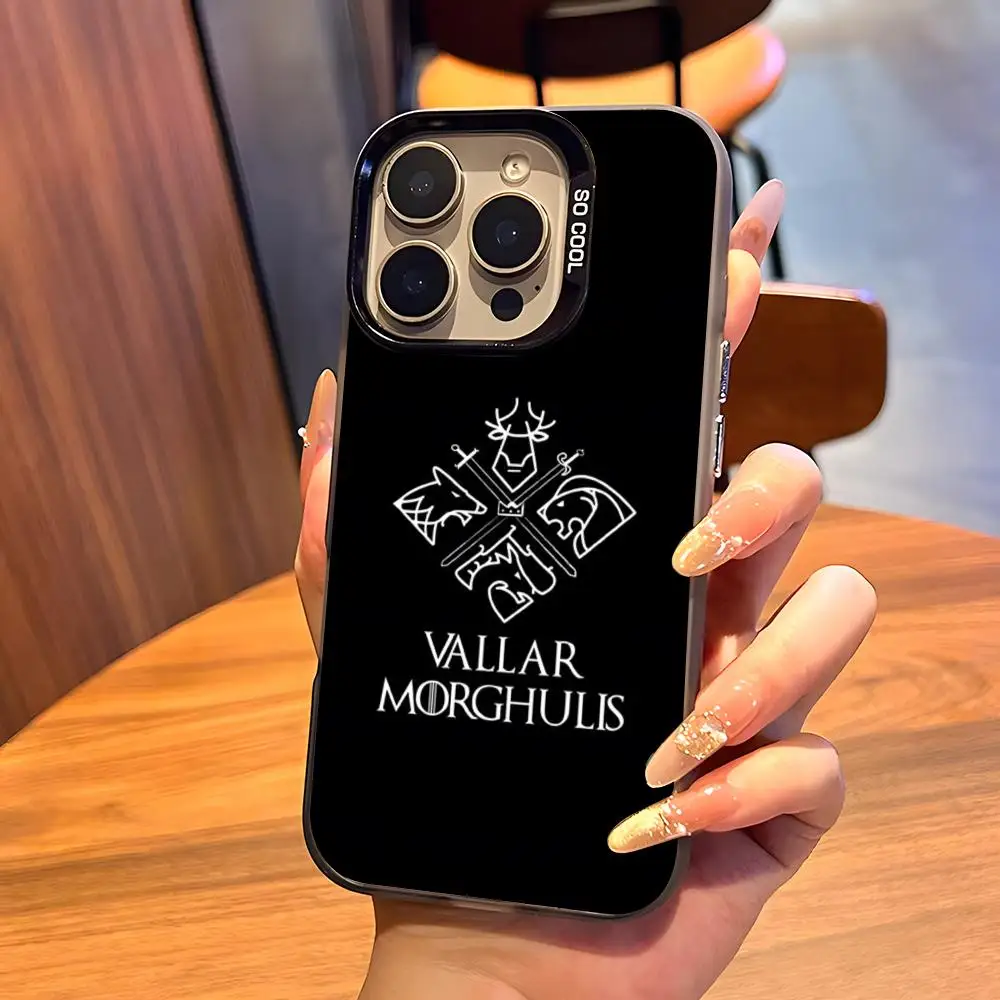 Фото Чехол Valar Morghulis для iPhone 17 Air, 16, 15, 14 Plus, 13, 12, 11 Pro, 7, 8, XS Max, XR, серебристо-черный, с бампером №2
