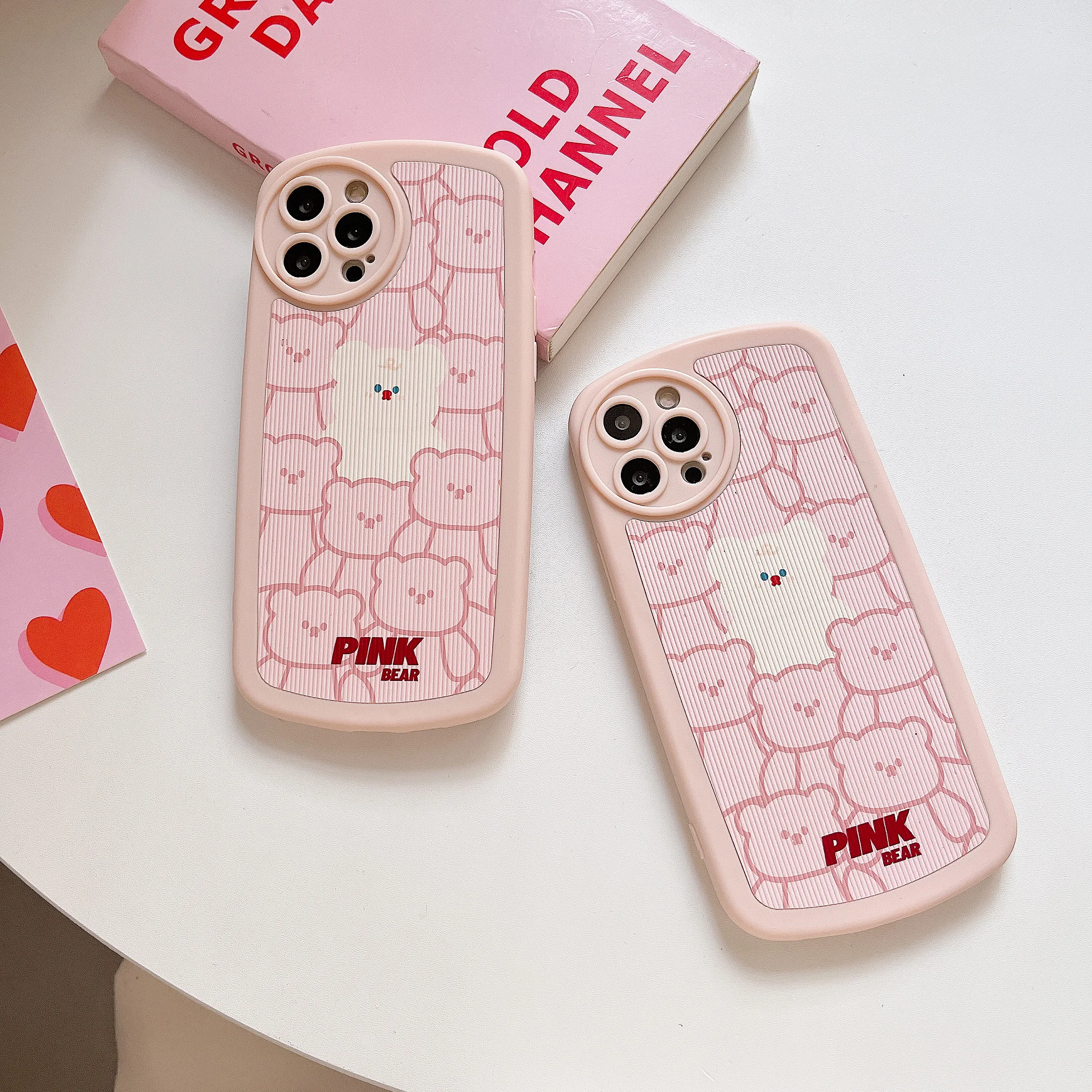 Pink Bear Soft Gel Silicone Shockproof Phone Case For IPhone 11 12 13 Pro X XR XS Max 7 8 Plus Cover |
