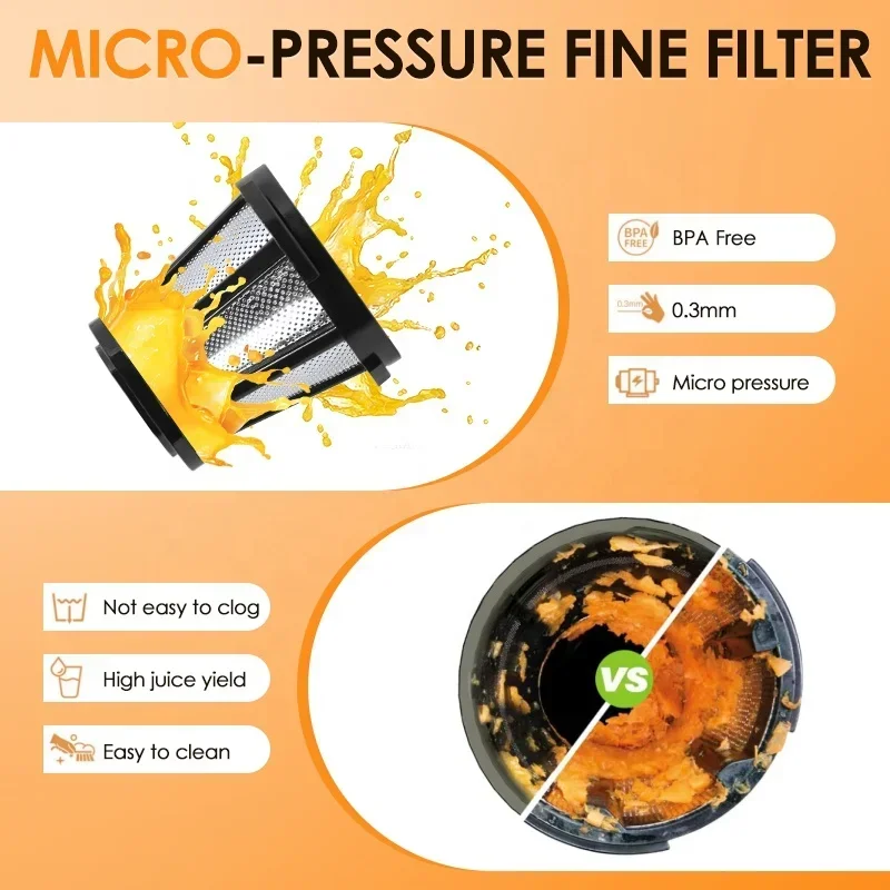Электрическая коммерческая медленная соковыжималка для фруктов и овощей с