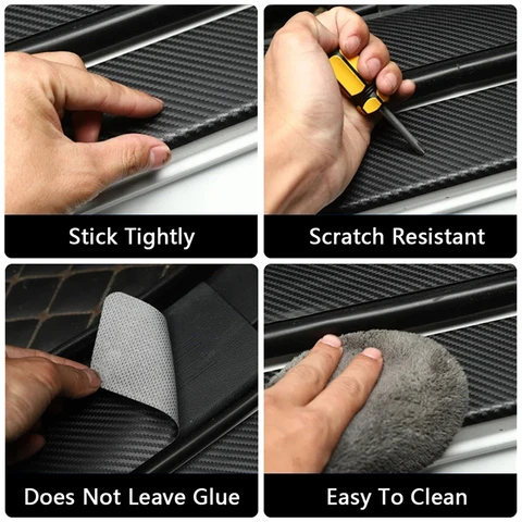 4/5Pcs Car Door Threshold Stickers Decal Rear Trunk Protective Strip For Mitsubishi Delica D5 L400 Auto Decoration Accessories