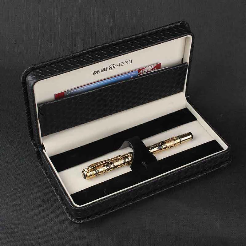 Hero 14K Gold Nib Limited Edition Millennium Dragon Relief Fountain Pen Fine Nib 0.5mm Authentic Collection Writing Gift Set