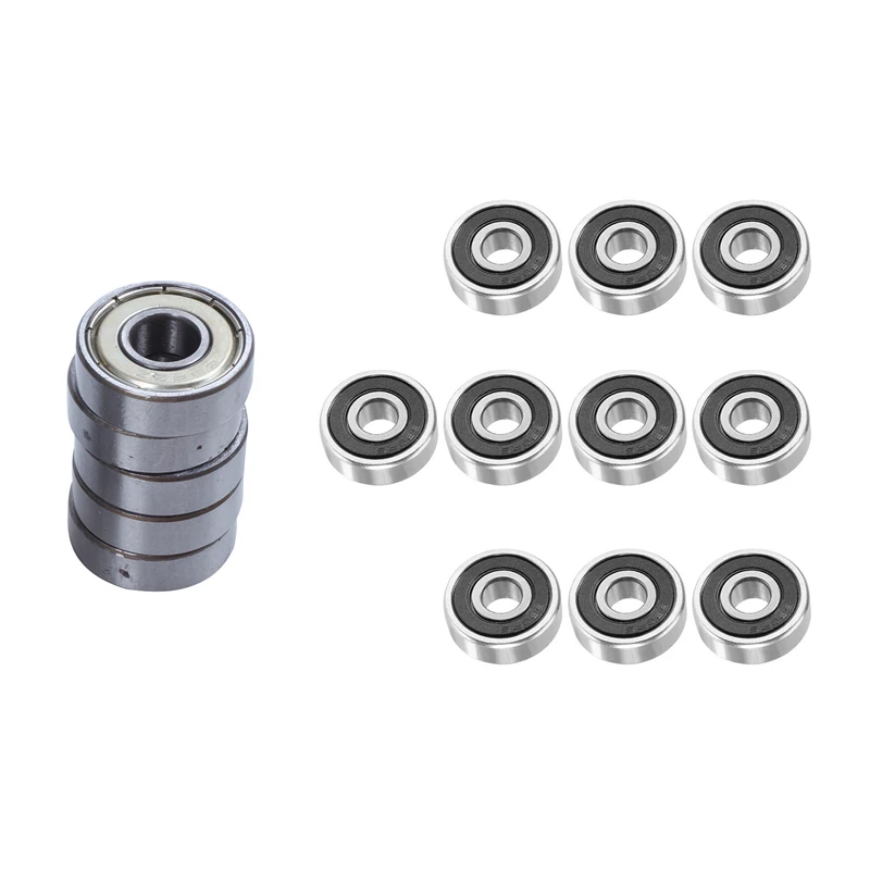 

25Pcs Double Shielded Bearings Skateboard Bearings Scooter Bearings, Double Shielded Silver 608ZZ 8X22x7mm & 628RS 8X24x8mm