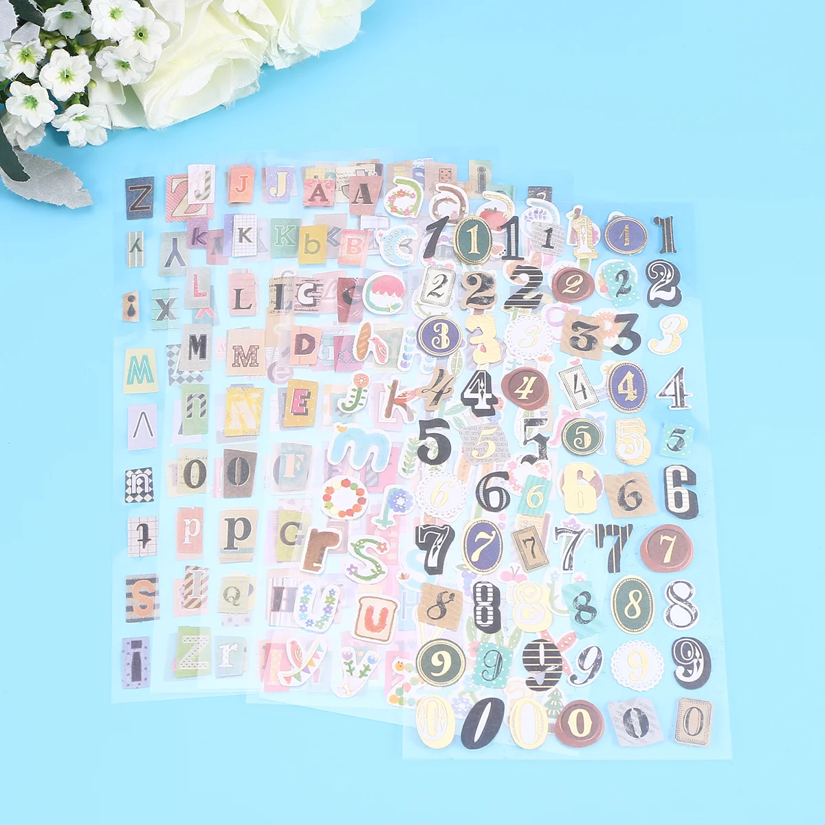 

Stickers Alphabet Scrapbook Decorative Sticker Number Scrapbooking Kids Craftcolorful Symbol Gemstone Letter Sticky Border