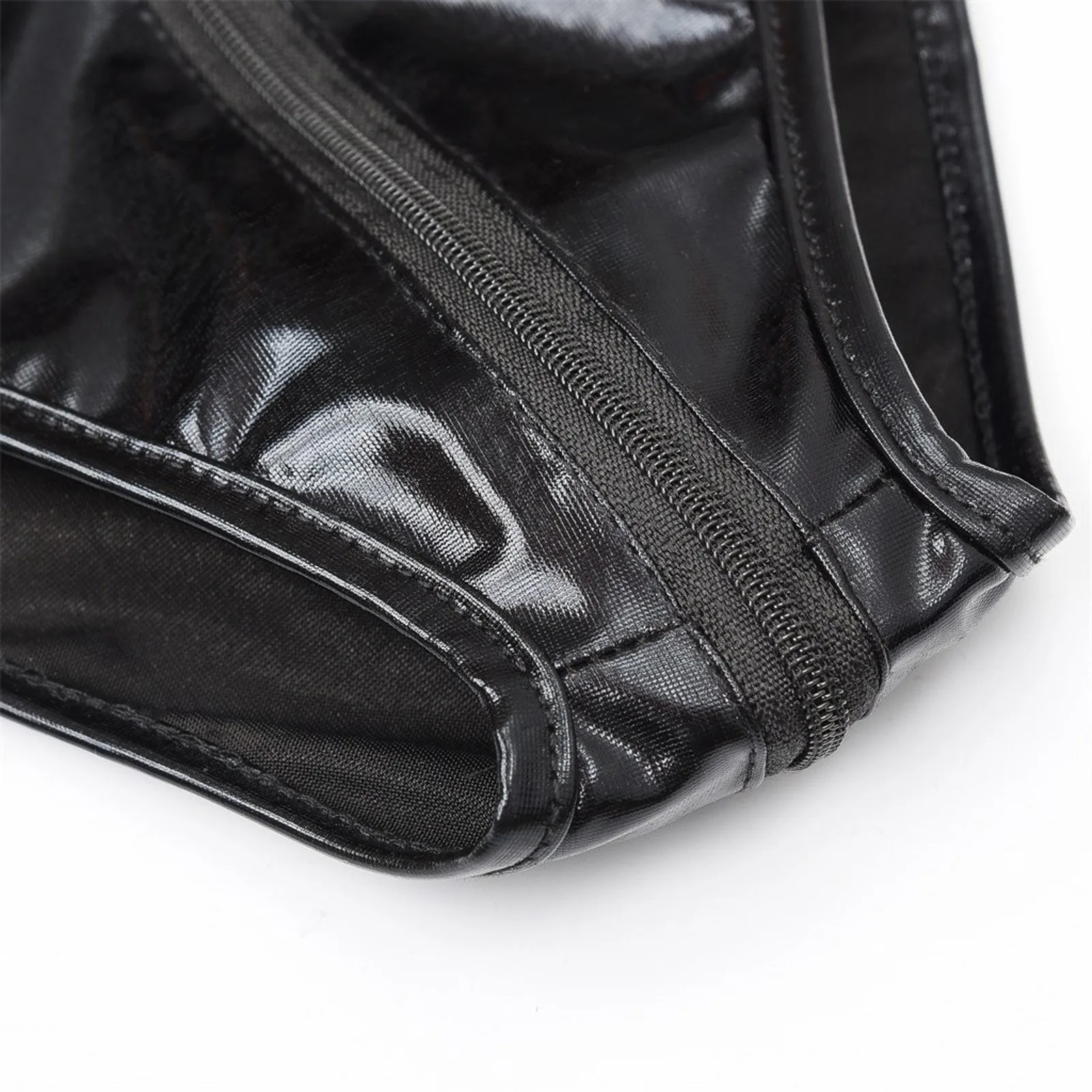 Сексуальное женское нижнее белье боди кожаное латексное сексуальное на молнии