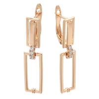kinel luxury square drop earrings for women unusual 585 rose gold natural zircon geometry earrings fashion minimalist jewelry