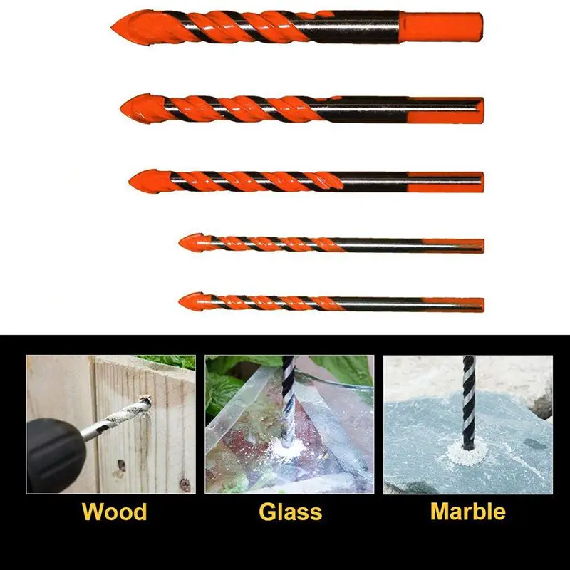 5 шт. набор многофункциональных керамических сверл для бетона кирпича пластика