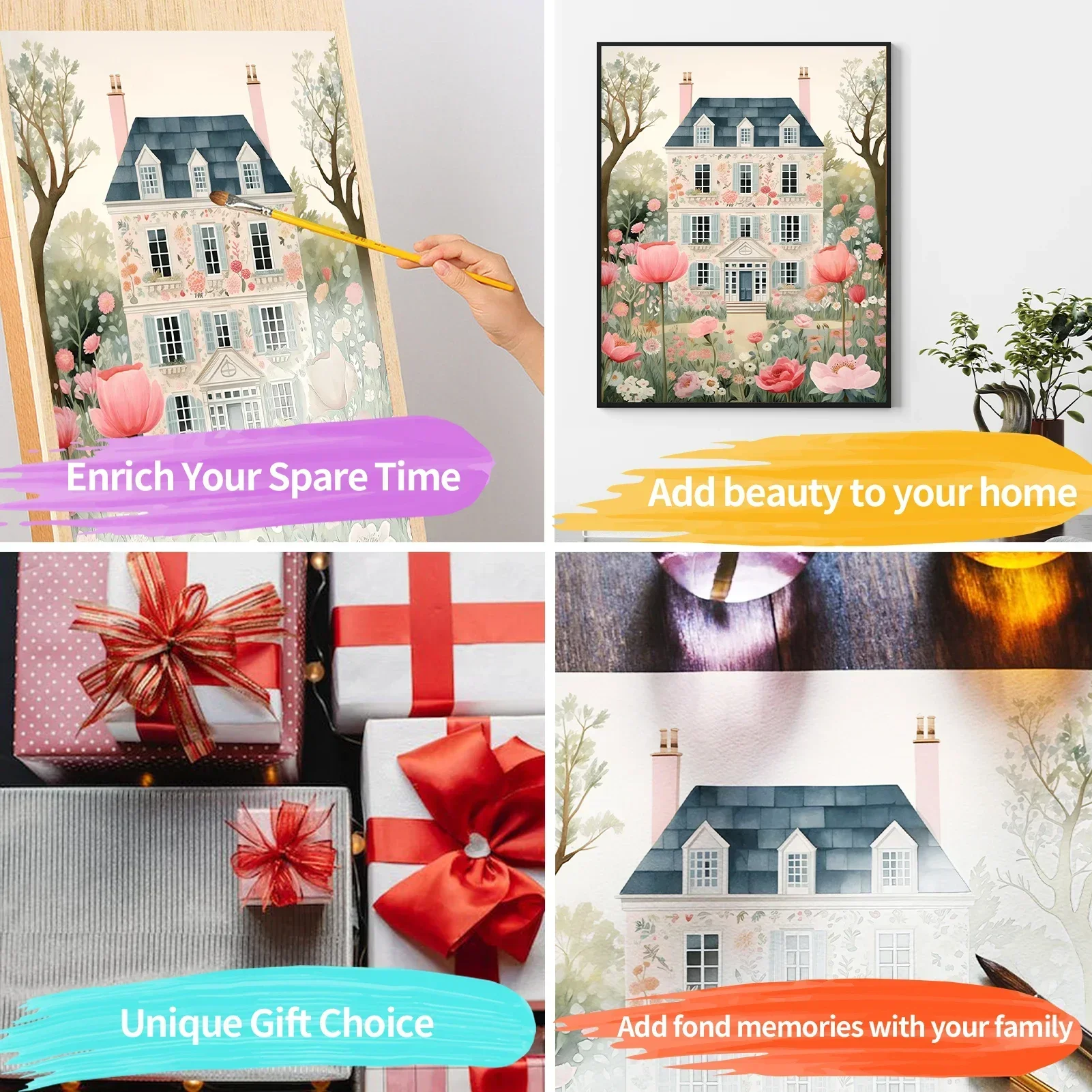 121806 DIY Набор красок по номерам для взрослых - Замок акриловая цифровая картина