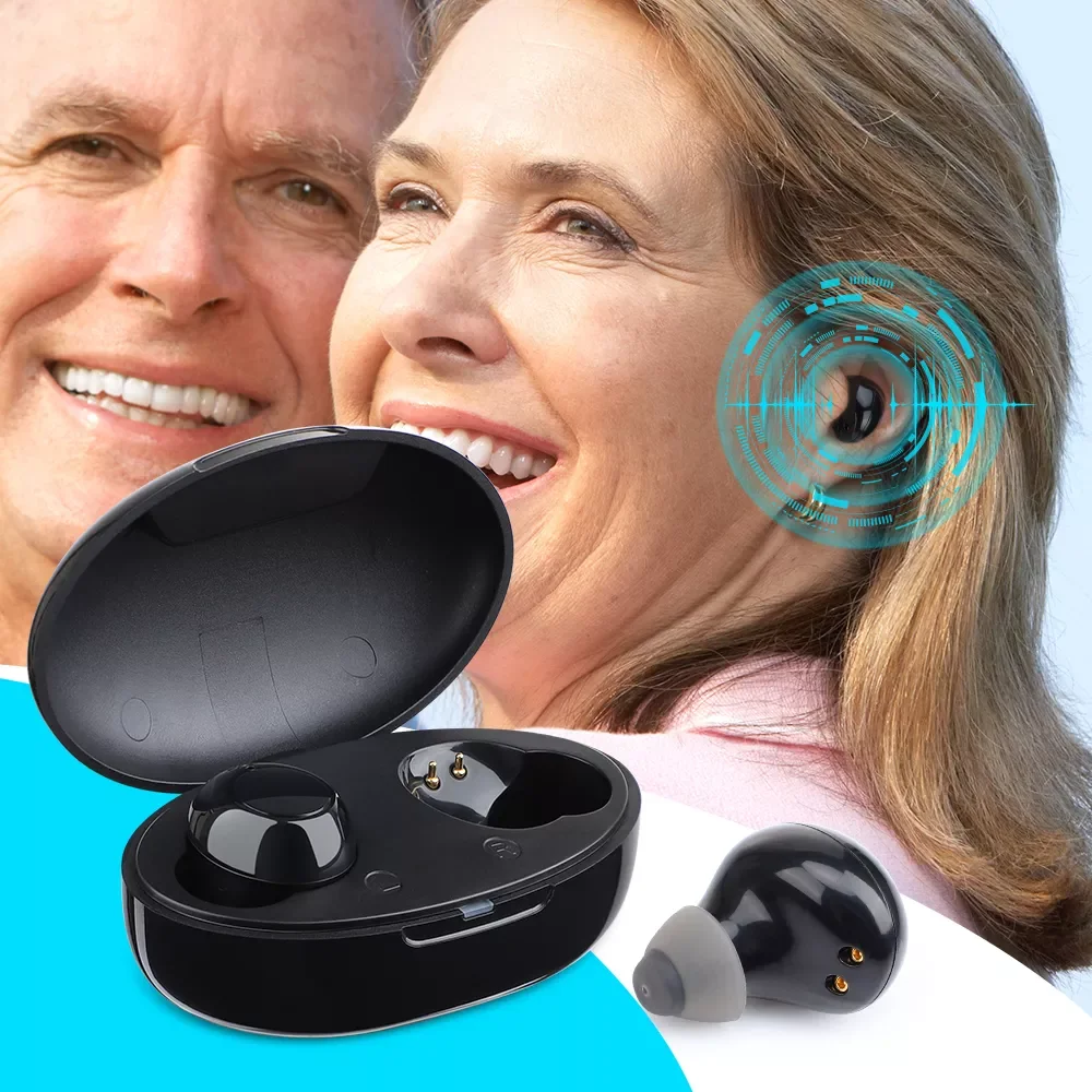 

NEW2022 Hearing Aid with Charger Box Rechargeable Low Noise Easy Operation Elderly Wide-Frequency In-Ear Deaf Hearing Aids