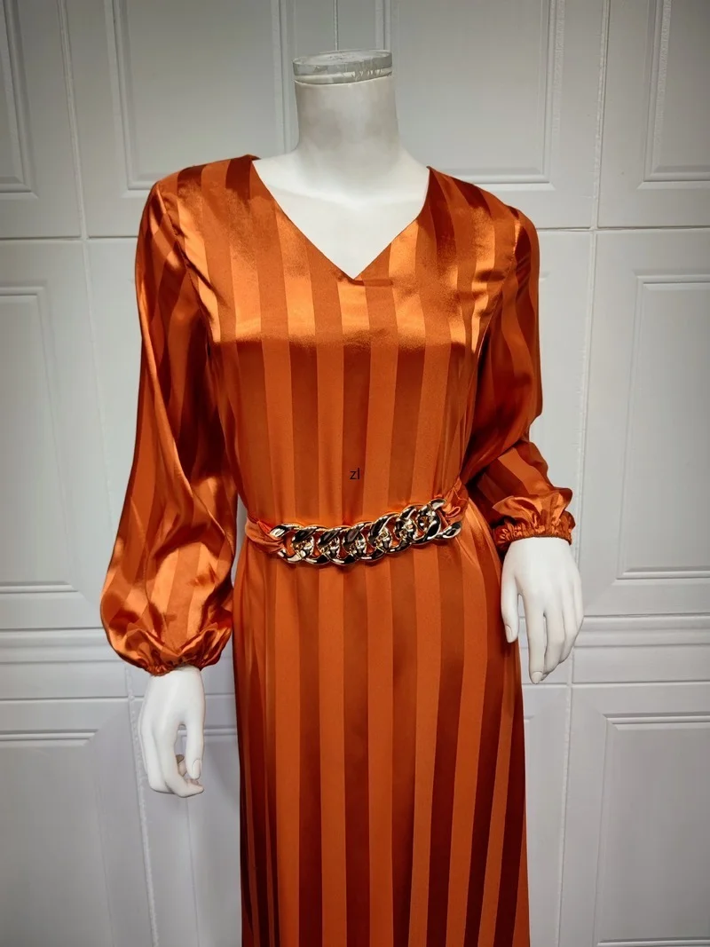 Ramadan Muslim Fashion Satin Maxi Dresses For Women Hijab Dress Eid Abaya Dubai Turkey Abayas Islam Caftan Robe Longue Femme