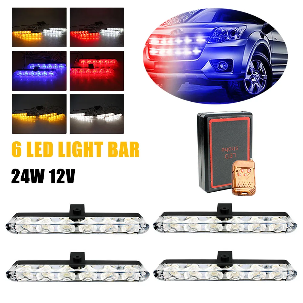 

Car Strobe Side Warning Light Grille Light DRL Red Blue Flashing Emergency Lamp Wireless Remote Control Warning Signal Light