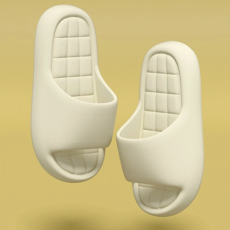 Фото Женские летние шлепанцы Cloud Slipper в клетку, пляжные нескользящие тапочки для дома, женские и мужские комнатные простые шлепанцы №1