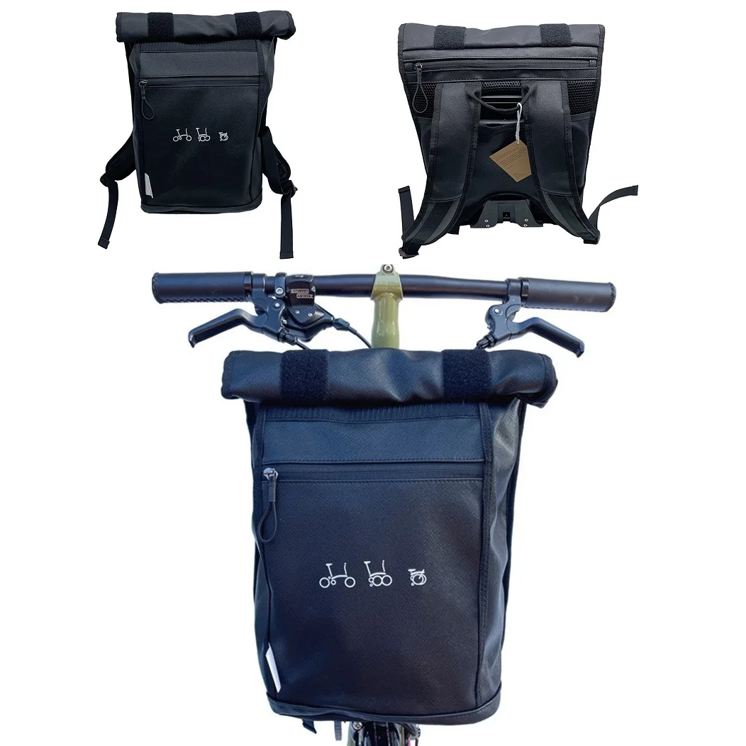 Folding Bike Front Carrier Bags & Panniers Use For Brompton Birdy Bicycle Front Storage Bag handbag With Aluminum Mount