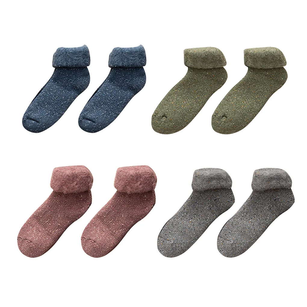 

1 пара, женские хлопковые зимние однотонные носки