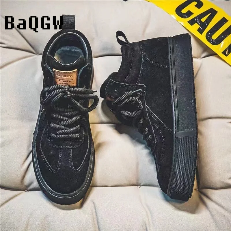 Кроссовки мужские на платформе Вулканизированная подошва высокие кеды