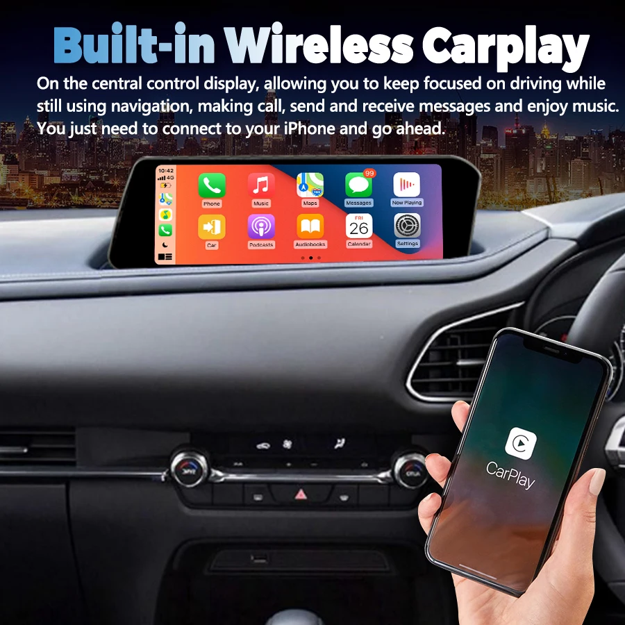 10 25 дюймовый автомобильный радиоприемник для Mazda 3 CX-30 2020 Android 13 Qled экран головное