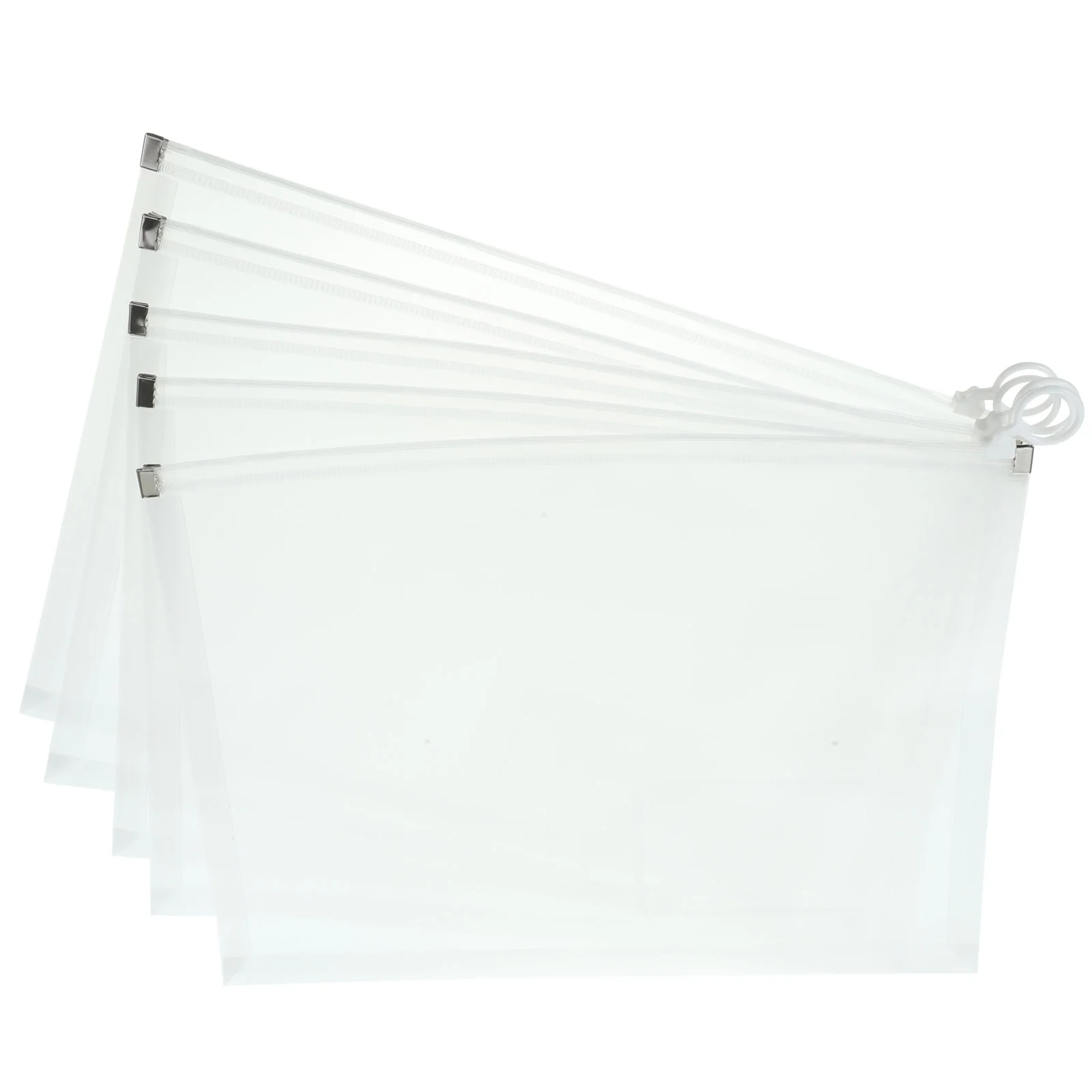 

5 Pcs Document Storage Bags Plastic File Folders Pp Office Supplies Clear Waterproof Pouches Transparent Pockets Student Totes