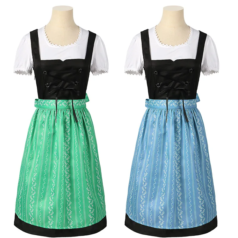 

77COS Store Halloween Carnival Costume German Oktoberfest Costume Split Size Suspenders Suit For Women