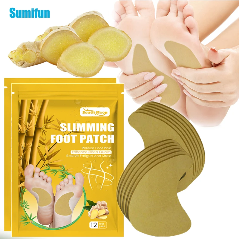 

12 шт., детоксикационные подушечки для ног, с имбирем