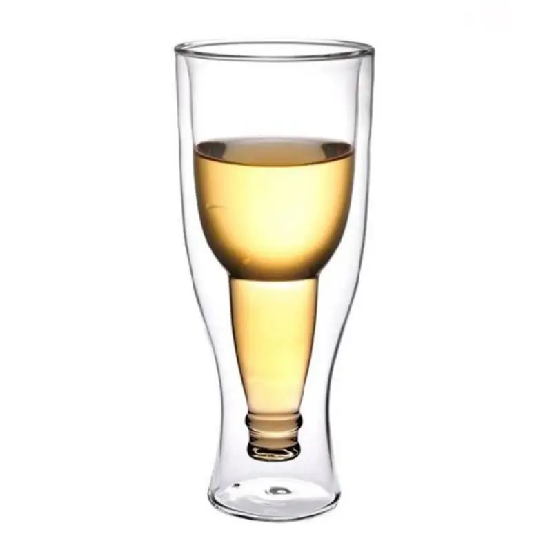 

Portable Drinking Cup Transparent 450ml Water Cup Creative Water Glass Restaurant Art Transparent Double Layer Flip Beer Glas