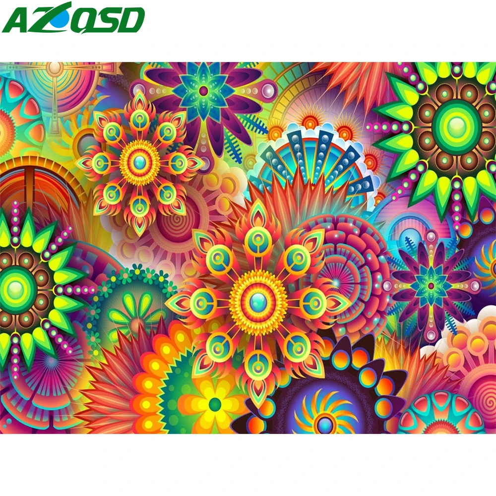 

AZQSD 5D DIY Алмазная картина абстрактная Цветочная мозаика полностью квадратная/круглая Дрель Стразы Алмазная вышивка Мандала домашний декор