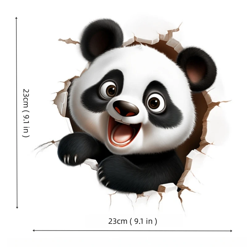 HD 3D наклейки на автомобиль с пандой, царапины, УФ-наклейки на кузов автомобиля с героями мультфильмов, персонализированные 3D наклейки на электромобиль