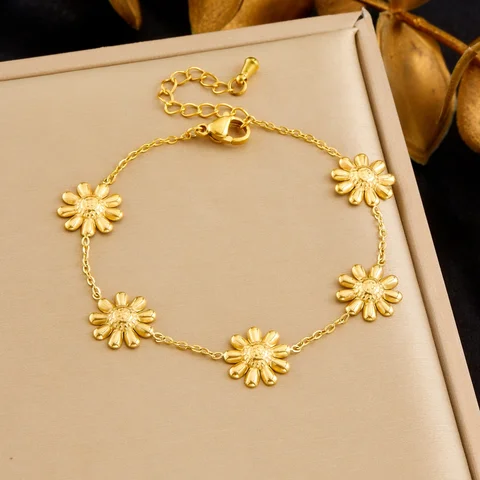 DIEYURO Золотой браслет с подсолнухом