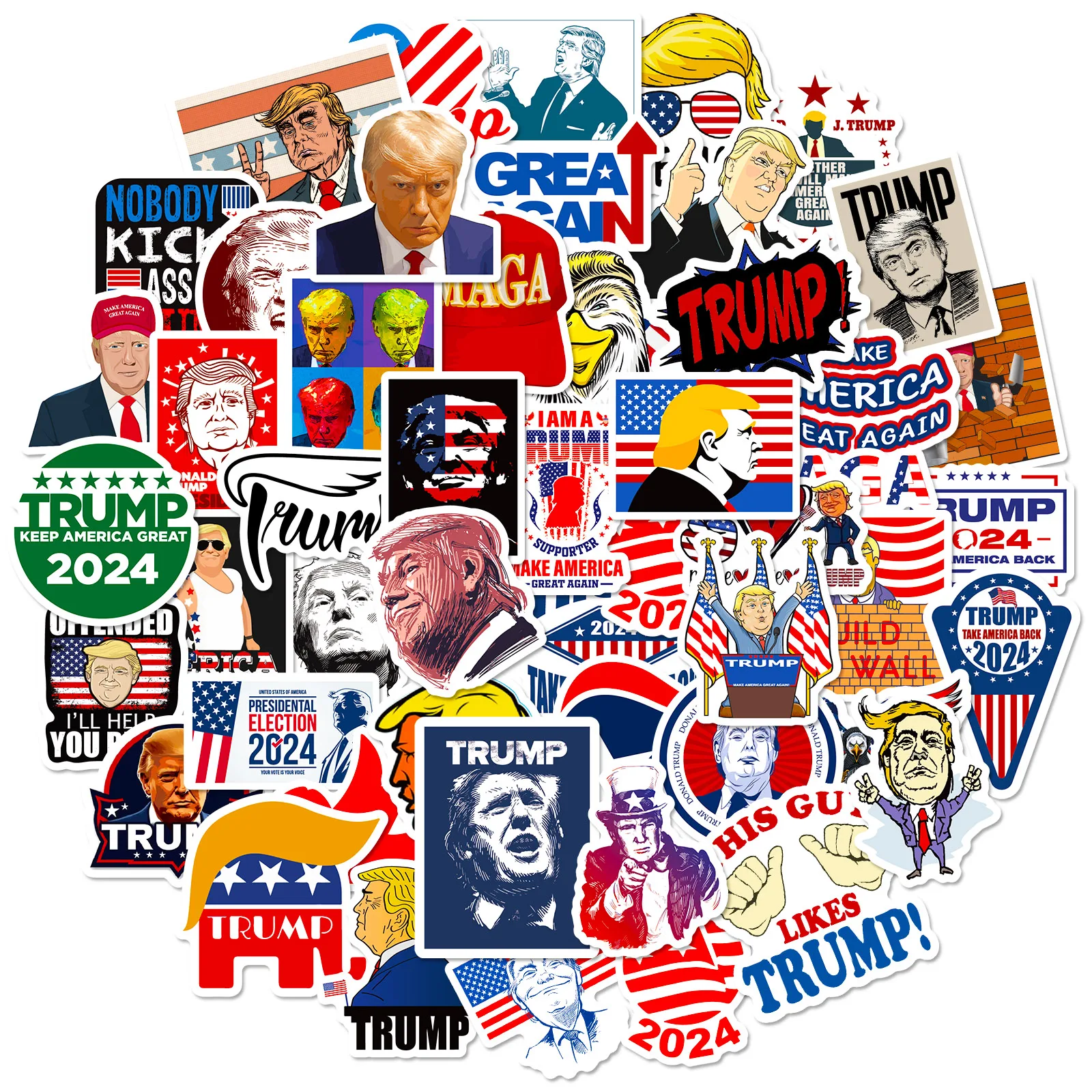 Наклейки Дональд Трамп 50 шт. наклейки на тему выборов 2024 года украшение для