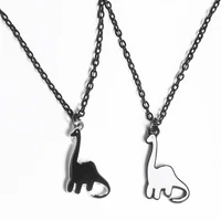 coconal cute dinosaur couple necklace couple pairing pendant friend necklace hip hop punk necklace mens women jewelry set gift