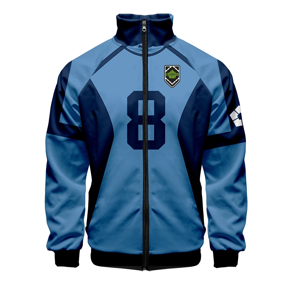 

Костюм для косплея аниме синий замок мужская униформа на молнии с воротником-стойкой куртки с 3D принтом бейсбольные куртки ISAGI пальто
