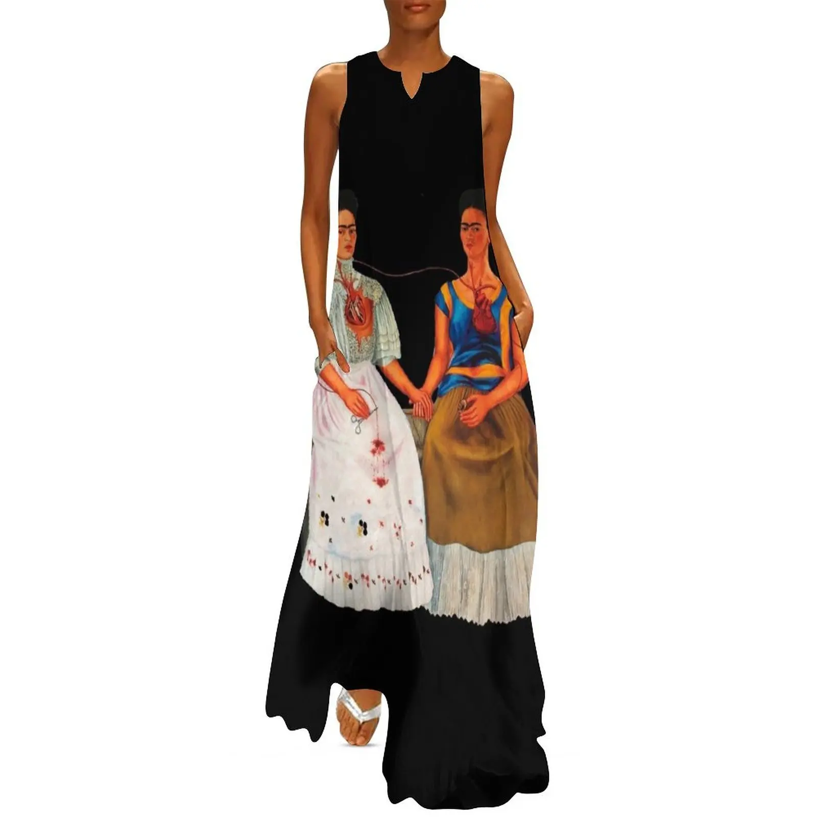 Двое длинное платье Fridas вечернее женское элегантное роскошное летнее шикарное и