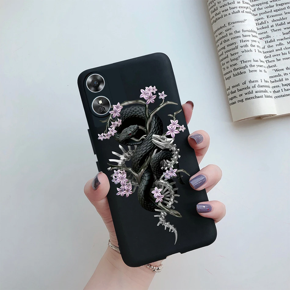 Противоударный чехол для OPPO A17 A17K 4G силиконовый мягкий с драконом из ТПУ Oppo A 17 K