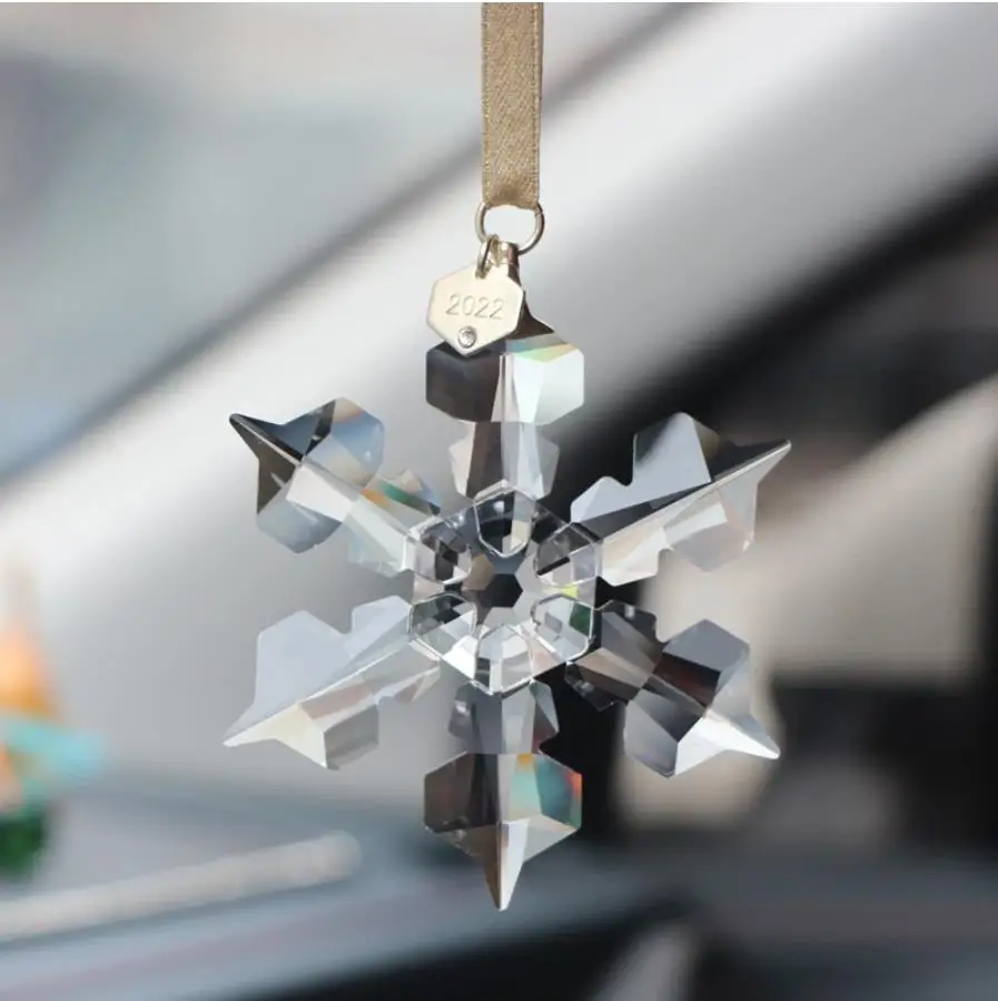 

New Shiny Crystal Snowflake Car Hanging Car Ornaments Car Pendant Car Accessories Superior Quality Rearview Mirror Ornaments