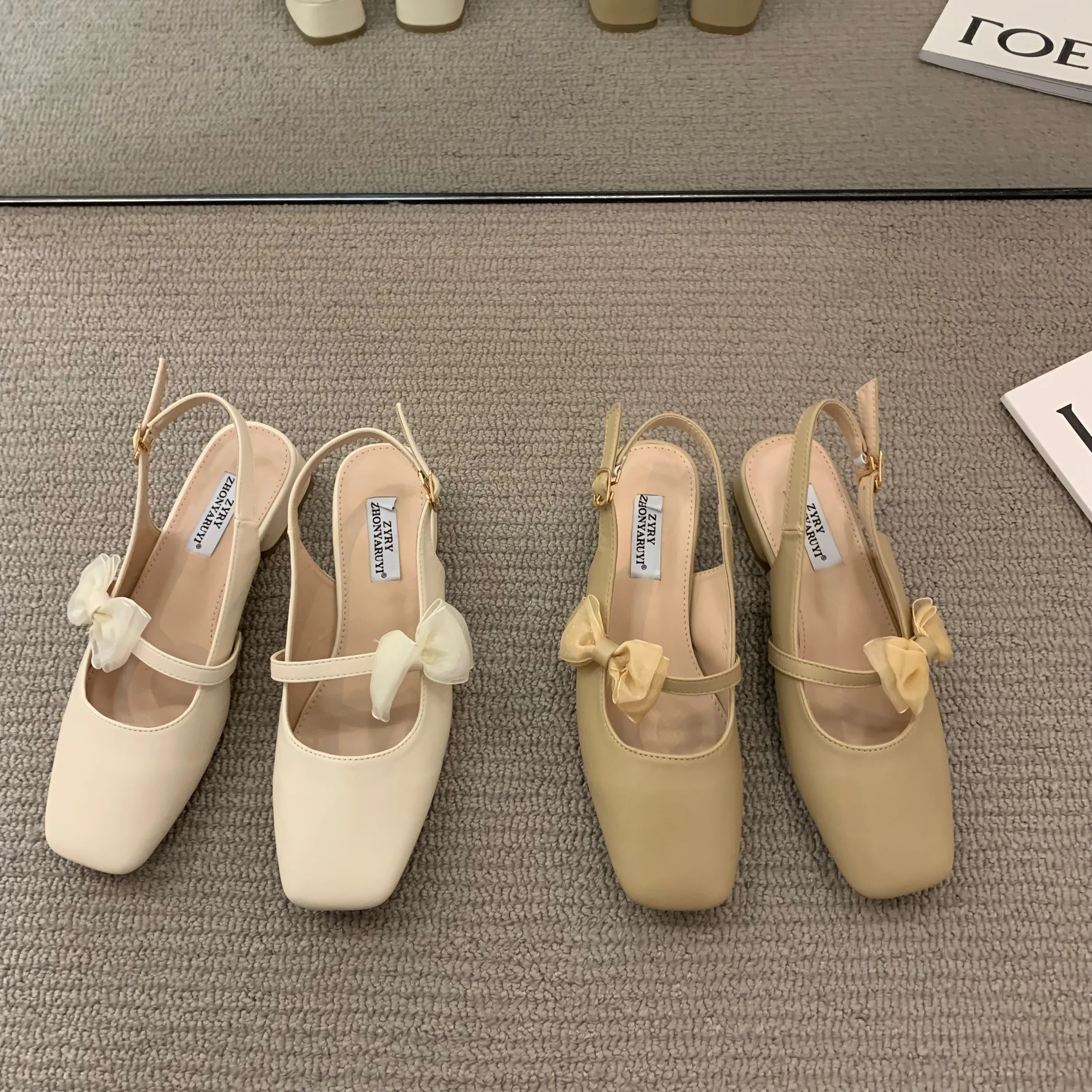 

Женские босоножки без задника bailos, повседневные сандалии на плоской подошве, с квадратным носком, без застежки, для улицы, весна-осень